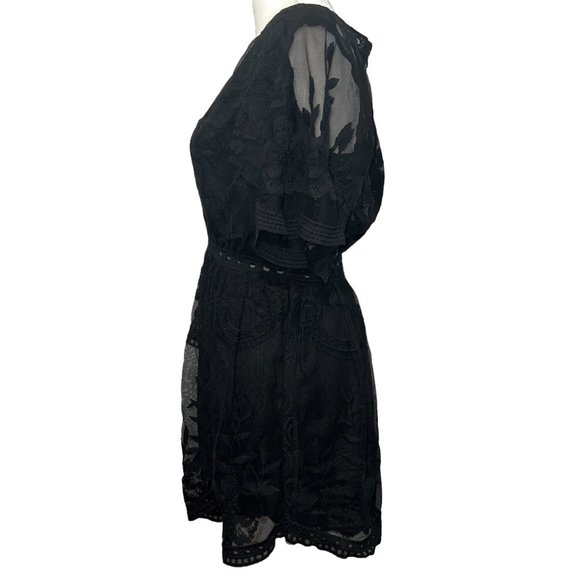 Like new The Impeccable Pig Black Deep V Lace Romper or Mini Dress Size … - Picture 7 of 9